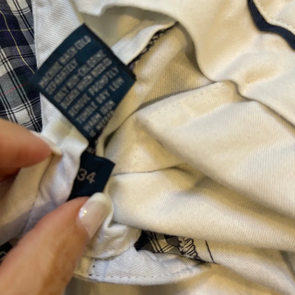 Ralph Lauren Blue and White Plaid Flat-Front Shorts